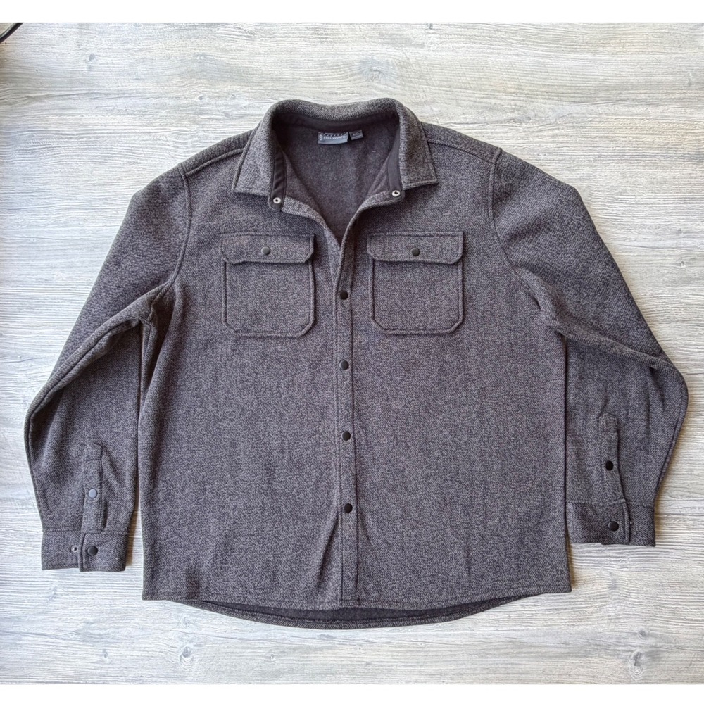 Free Country Mens XXL Charcoal Grey Fleece Lined Shirt Jacket Snap Front FC-40